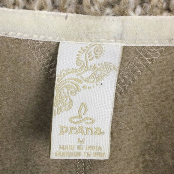 PrAna Tan Waterfall Wool Blend Knit Long Sleeve Open Cardigan Women’s Size M - Picture 6 of 15